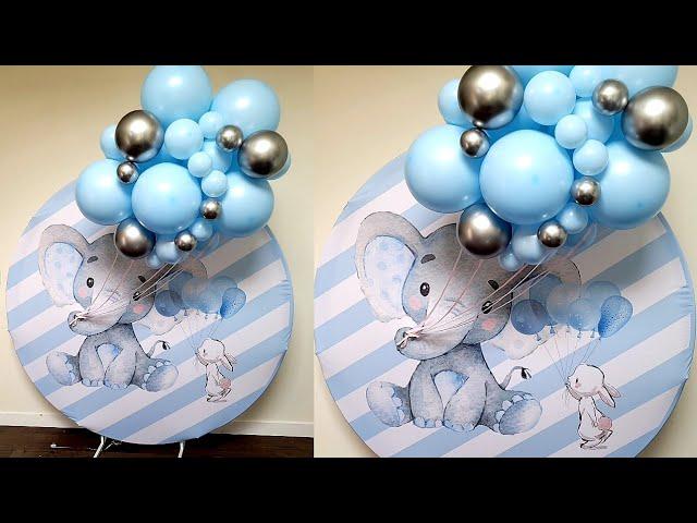 Mocsicka party backdrop and stand review || Baby shower balloon setup || how to