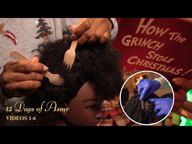 12 Days of ASMR  2 HOUR Compilation | Scalp Check, Scalp Massage, Nitpicking on Afro Hair & More