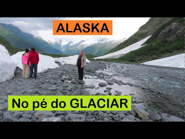 AQUI NO ALASKA CHEGAMOS AO PE DO GLACIAR E DEPOIS RODAMOS ATÉ CIDADE SEWARD COM MOTOR HOME