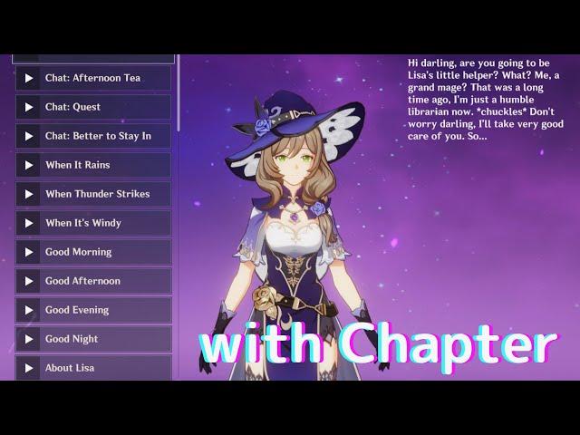 【Genshin Impact】Lisa (CV:Mara Junot) All Voice-Over List in English [Friendship 6+]