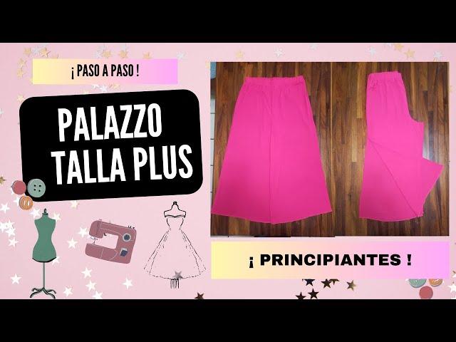 PASO A PASO, Cómo hacer pantalón Palazzo con resorte en la cintura,  XL o plus para DAMA!!!