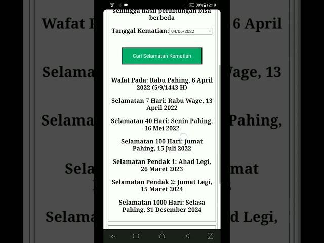 Tutorial Gampang Mudah Cari/Hitung Hari/Tanggal Peringatan/Tahlilan Kematian Adat Jawa gak Ribet