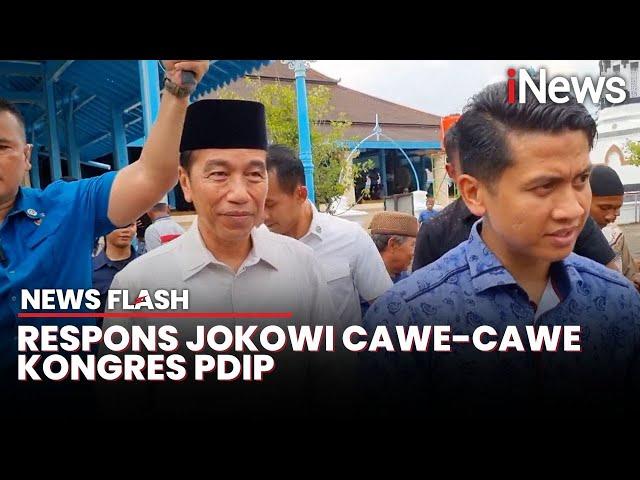 Jokowi Tersenyum saat Ditanya Cawe-Cawe di Kongres PDIP | News Flash