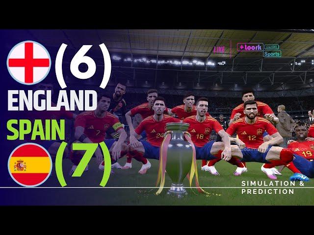 Penalty shootout  Spain 7-6 England  Euro Cup 2024 | Video game simulation
