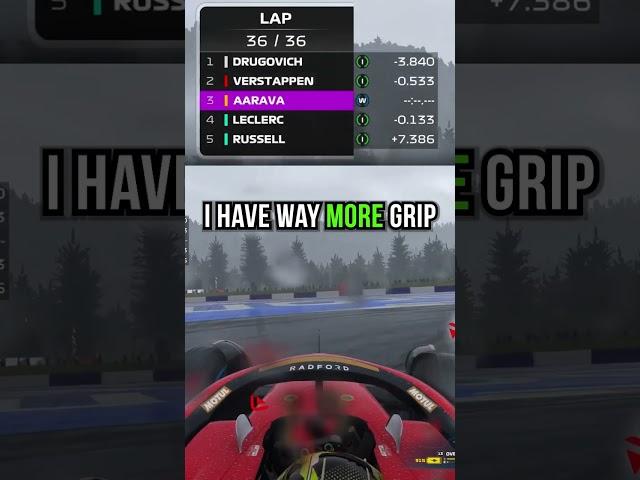 LAST LAP, LAST CORNER RACE WIN!  EXTRA PITSTOP FOR WETS! 300IQ! F1 22 MY TEAM! #f1shorts #shorts