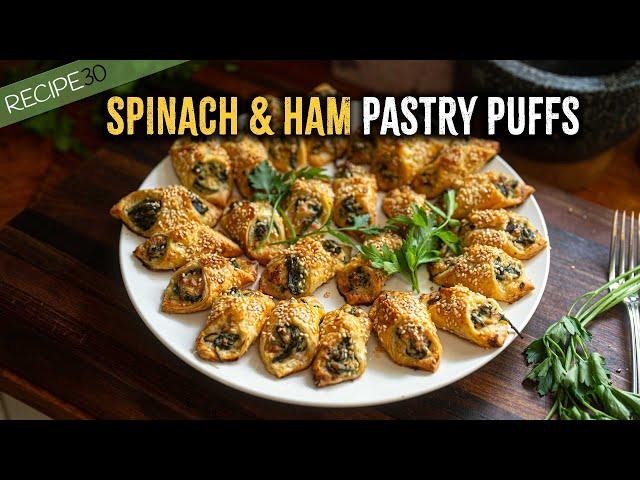 Creamy Spinach & Ham Pastry Puffs