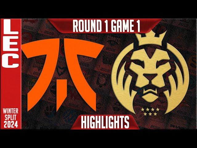 FNC vs MDK Highlights Game 1 | LEC Winter 2024 Playoffs Upper Round 1 | Fnatic vs MAD Lions KOI G1