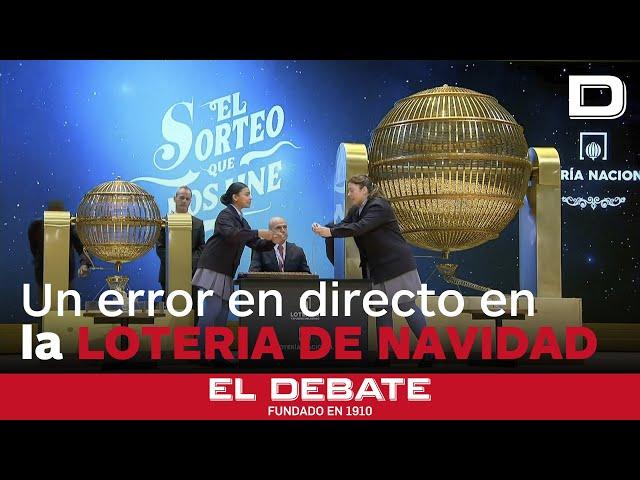 Un error en directo genera confusión durante el sorteo de la Lotería de Navidad