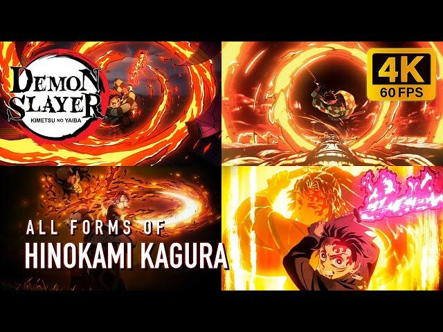 All Hinokami Kagura Forms [4K 60FPS] | Demon Slayer