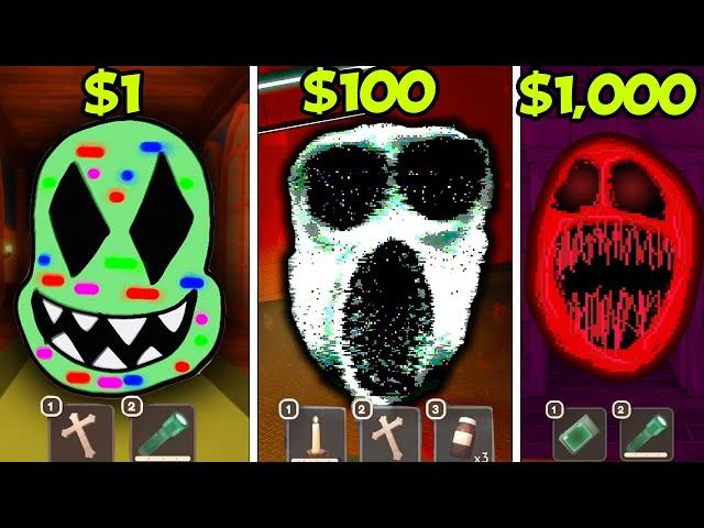 $1 vs $100 vs $1,000 Jumpscare in DOORS Roblox