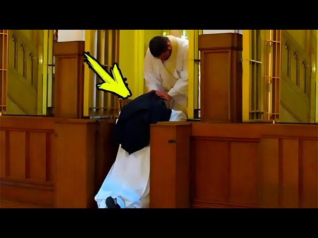 The camera recorded what this priest does at night with the Nun!