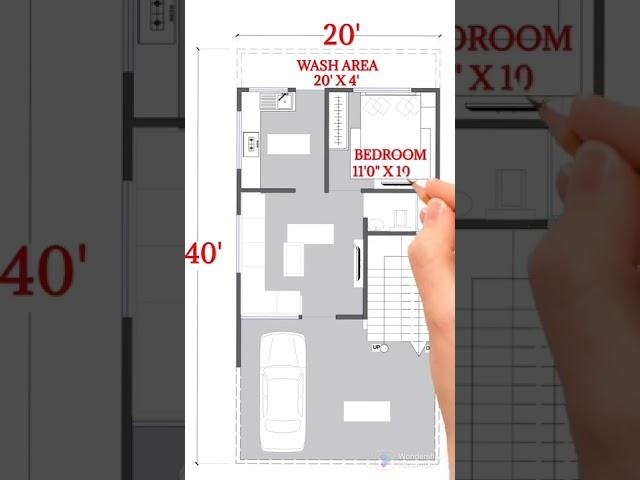 20*40 north facing house floor plan