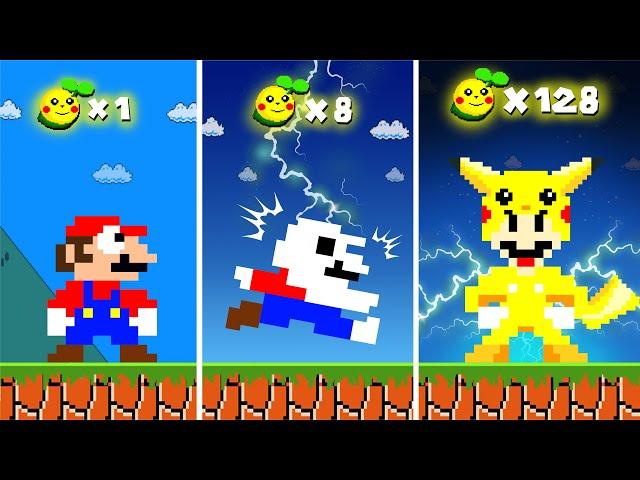 Super Mario Bros. But Every Seed Makes Mario Turn Into PIKACHU | Game Animation