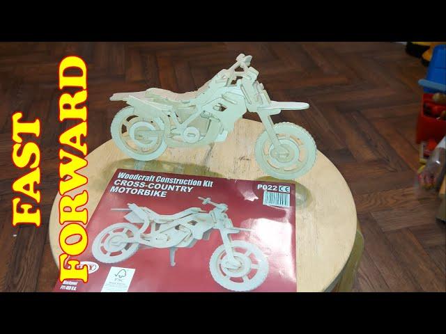 Woodcraft Construction Kit P022 Cross Country Motorbike FAST FORWARD