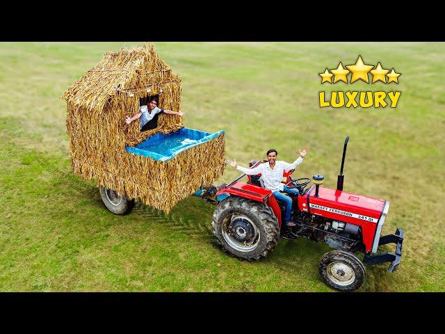 LUXURY HUT & SWIMMING POOL ON TRACTOR | चलता फिरता घर