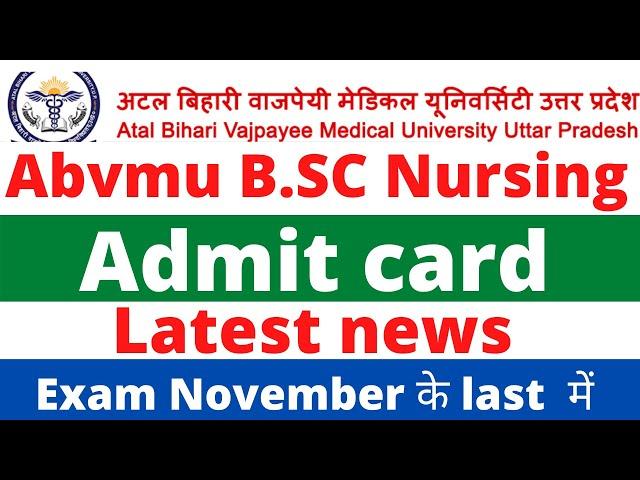 abvmu admit card|atal Bihari Vajpayee nursing admit card|Abvmu bsc nursing admit card |