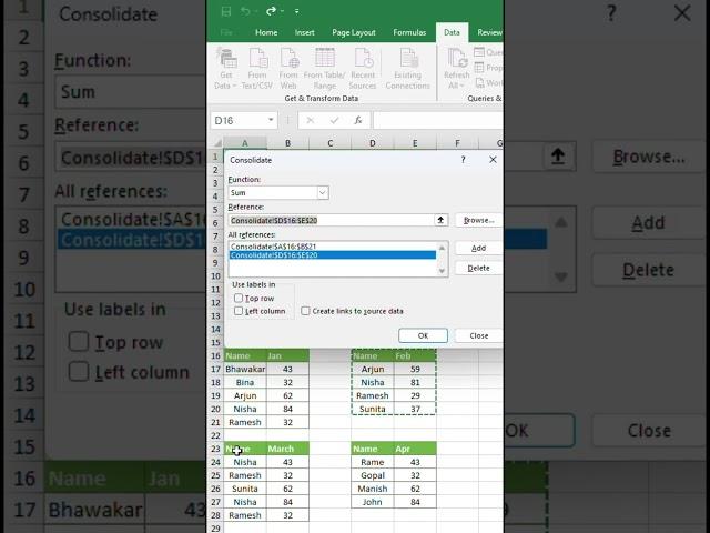 How to Consolidate Sales Data by Month & Person in Excel  #ExcelTips #DataConsolidation #excel