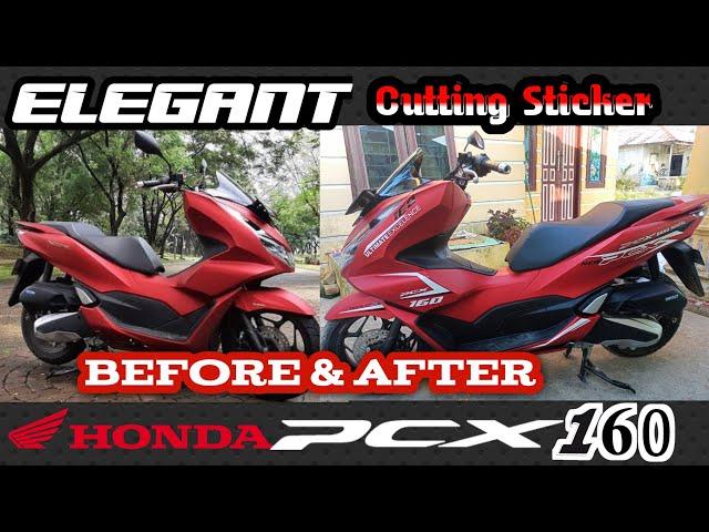 All New PCX 160 2021 || Pakai Cutting Sticker Merah doff || Tampilan Semakin Keren Gak Ada Obatnya