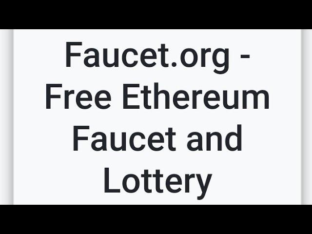 Ethereum-Faucet.org - Free Ethereum Faucet and Lottery