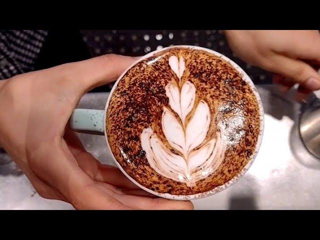 Daily latte art #69 Cappuccino 4 stack tulip #coffee #espresso #cappuccino #shorts #ytshorts #cafe