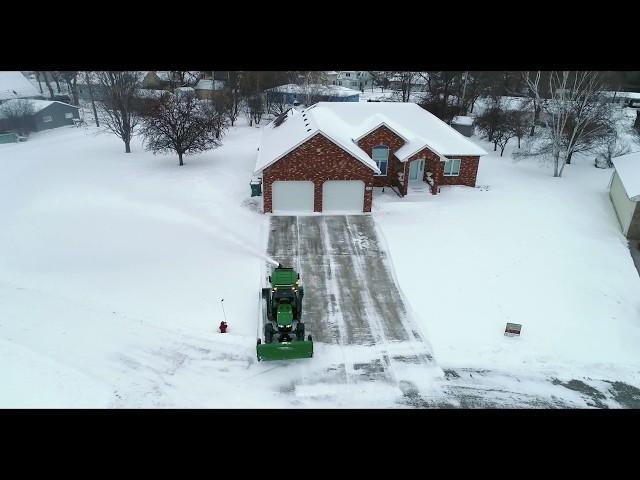 Snowblow two driveways in 6 minutes with Pronovost 80" Cyclone and John Deere 4066R