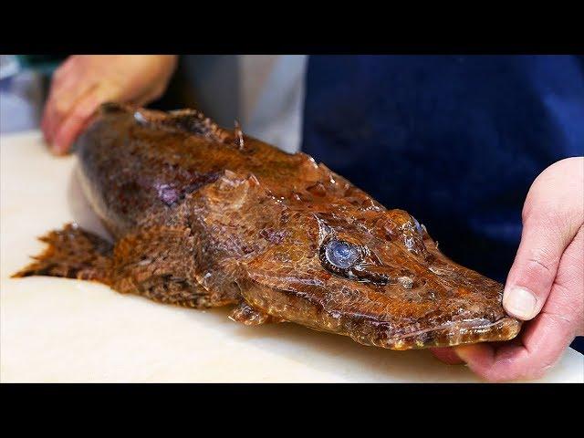 Japanese Street Food - CROCODILE FISH Sashimi Seafood Okinawa Japan