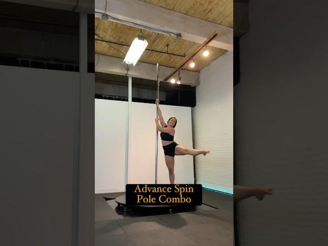 How to do an advance pole combo on a spin pole // pole tutorial #poledance  #polefitness