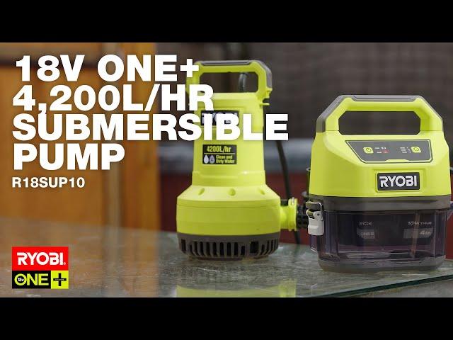 RYOBI 18V ONE+ Submersible Pump (R18SUP10) in action