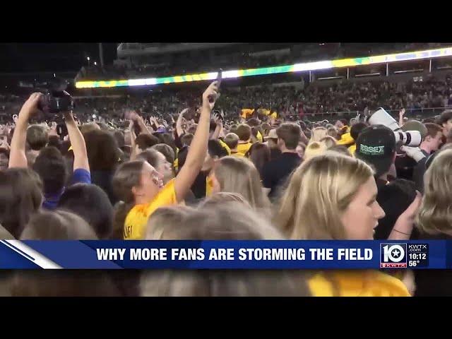 Storming The Field: A look at why more college football fans are celebrating on the field after b...