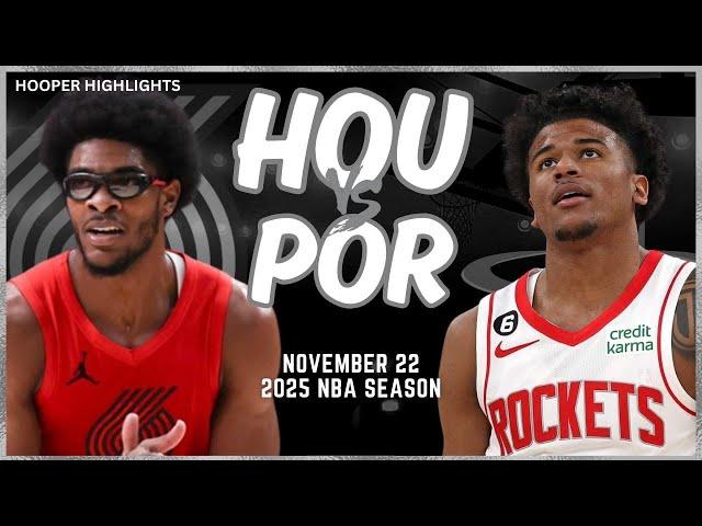 Portland Trail Blazers vs Houston Rockets Full Game Highlights | Nov 22 | 2025 NBA Season