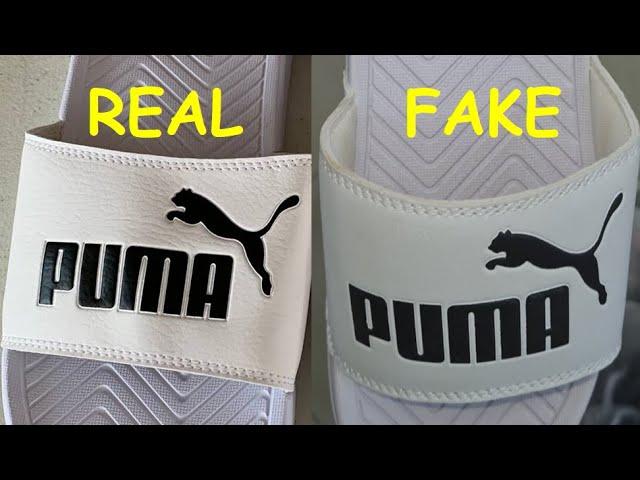 Puma sandals real vs fake. How to spot fake Puma popcat slides