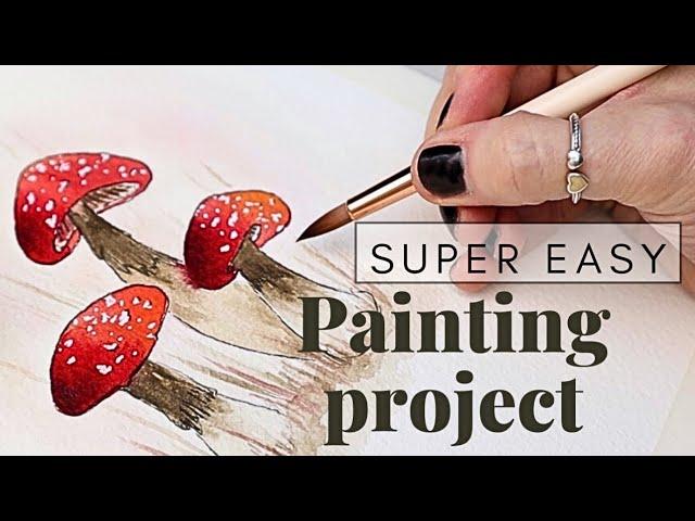 Easy and Stunning Watercolour Mushroom tutorial for Beginners