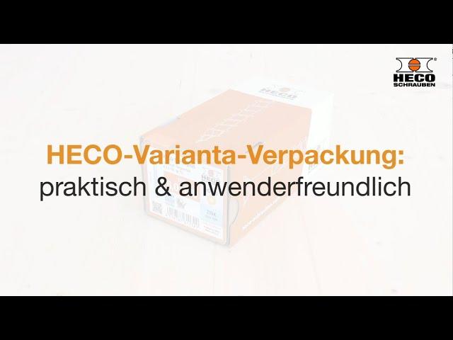 HECO-Schrauben VARIANTA-Verpackung! Praktisch und anwenderfreundlich