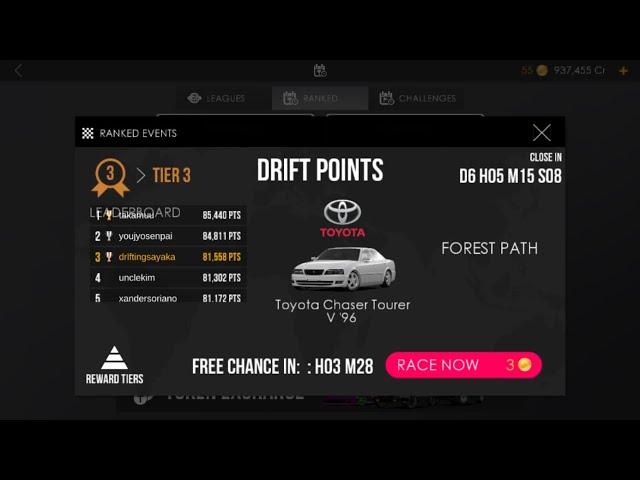 CHASER TOURER FOREST PATH DRIFT EVENTOS DE ASSOLUTO RACING