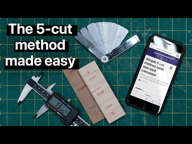 The 5-cut method made easy | Squaring a Table Saw Cross-Cut Sled in 5 minutes