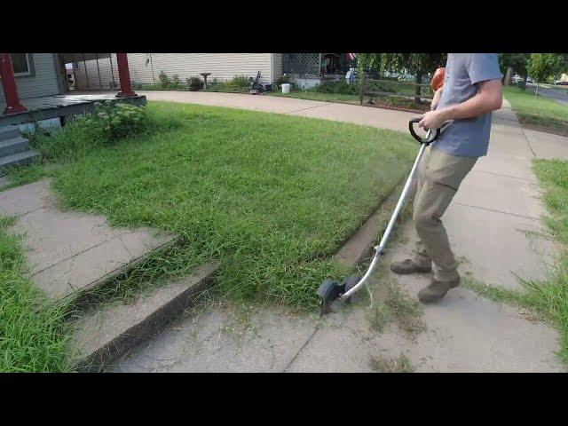 The most OVERGROWN lawn TRANSFORMED for SINGLE MOM - 8 Hour Job in a 3 minute timelapse