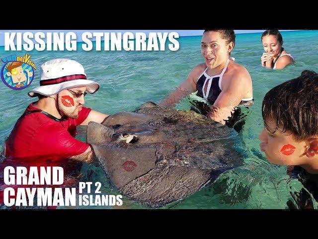 KISSING STINGRAYS!  (FV Family  Grand Cayman Islands #2)