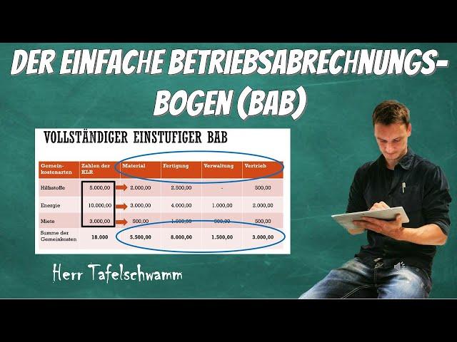 Einfacher Betriebsabrechnungsbogen BAB ausfüllen + berechnen - super einfach erklärt mit Beispiel