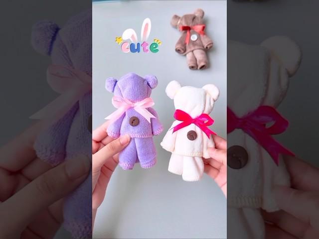 DIY cute teddy(try it) #shorts #tonniartandcraft #diy #love #art  #craft