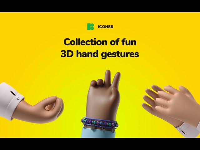 Handy 3D Hands: Exceptionally fun 3D illustrations by Icons8