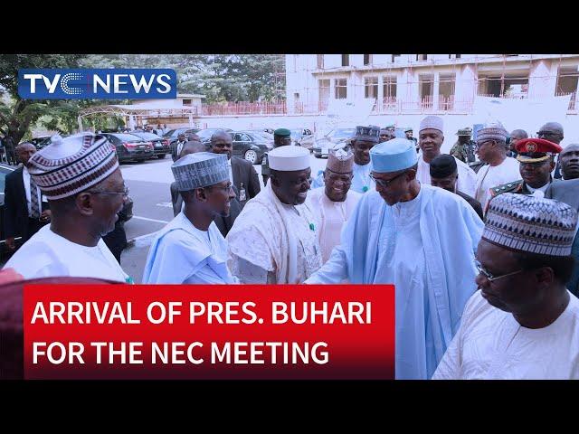 Arrival of President Muhammadu Buhari for the NEC meeting