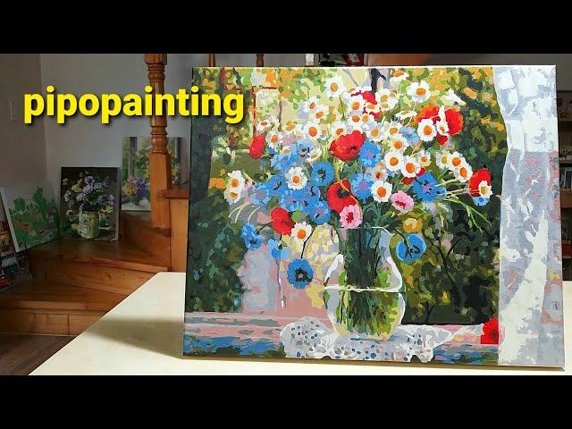 피포페인팅 DIY 화사한 꽃병 #flowerpainting  #pipopainting #셀프페인팅#피포페인팅