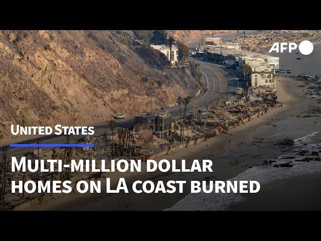 Burned down luxury houses along Pacific Coast Highway in Malibu | AFP