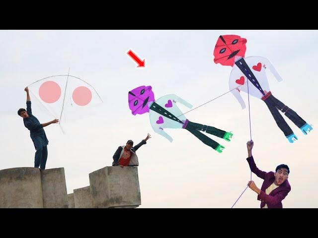 Man Kite Flying Nasir | Big Plasticbag Kite Make