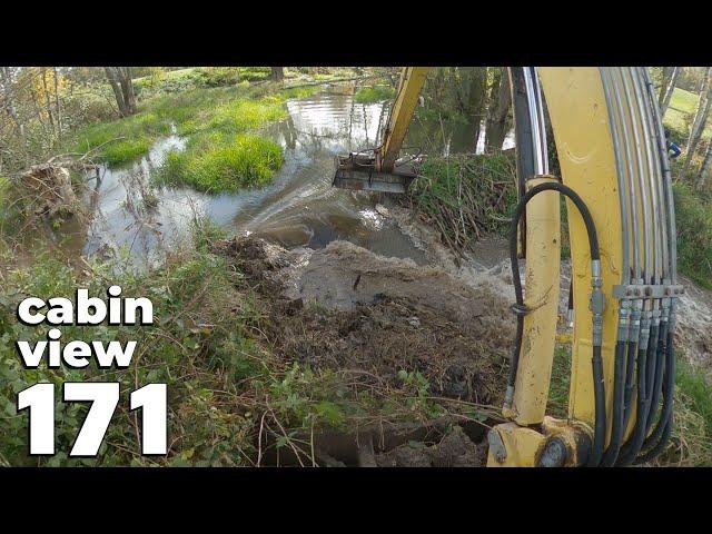 There Was A Small Lake - Beaver Dam Removal With Excavator No.171 - Cabin View