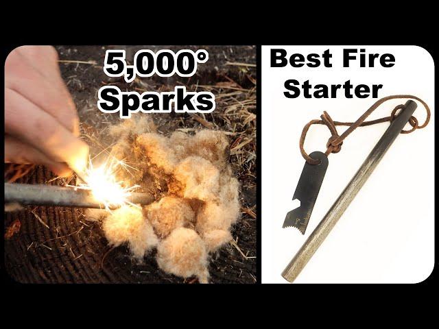 Ferro Rod Fire Starter - 5000° Sparks! Over 20,000 Strikes. The Tool Every Survival Kit Must Have.