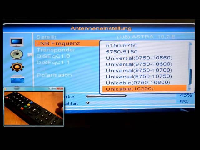 Frequenzeinstellung HD-Receiver