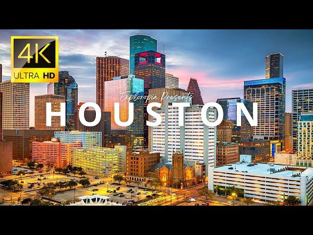 Houston Downtown, Texas, USA  in 4K ULTRA HD 60FPS Video by Drone