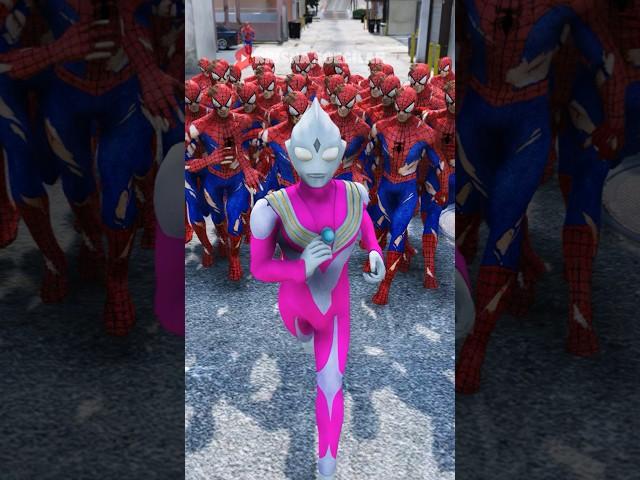 Ultraman Cantik Hamil Dikejar Gerombolan Spiderman Zombie...!!? #shorts #gta5 #ultraman