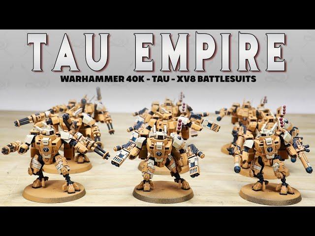 XV8 BATTLESUITS Warhammer 40k Tau Empire Miniature Painting Showcase